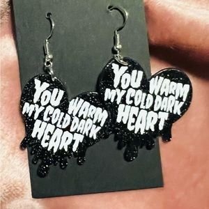 Black Heart dangle earrings